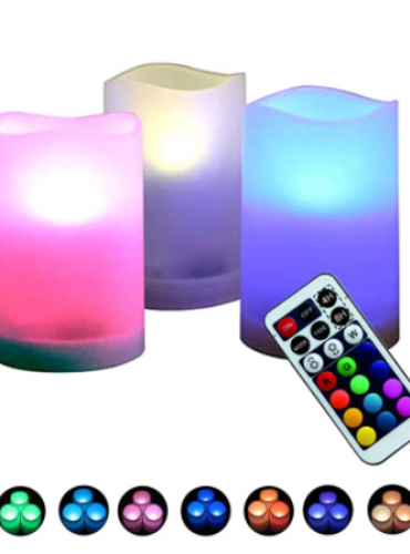 Värvimuutvad LED küünlad + pult